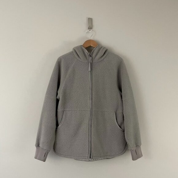 Varley Raley Full Zip Fleece Hooded Jacket in Satellite Gray Size Small - Picture 1 of 7